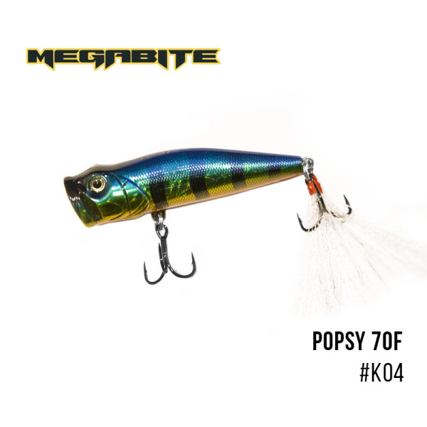 Воблер Megabite Popsy 70 F (70 мм, 9 гр) (K04)