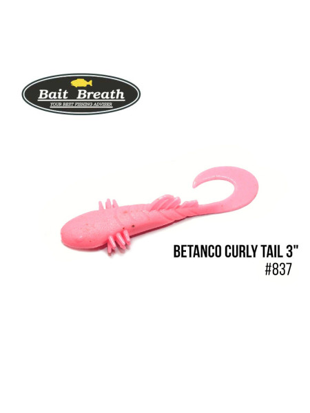Приманка Bait Breath BeTanCo Curly Tail 3" (6 шт.) (S837 Bubblegum pink)
