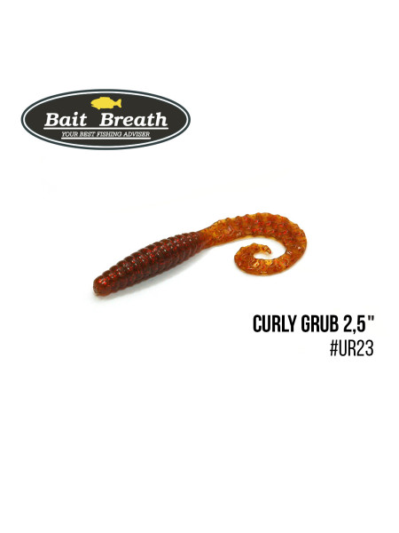 Приманка Bait Breath Curly Grub 2,5" (12шт) (Ur23 Ｐｕｍｐｋｉｎ／ｒｅｄ)