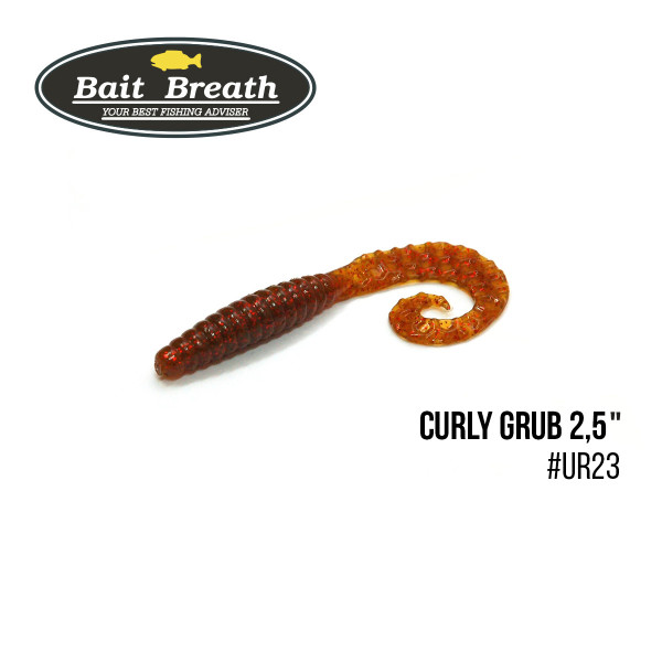 Приманка Bait Breath Curly Grub 2,5" (12шт) (Ur23 Ｐｕｍｐｋｉｎ／ｒｅｄ)