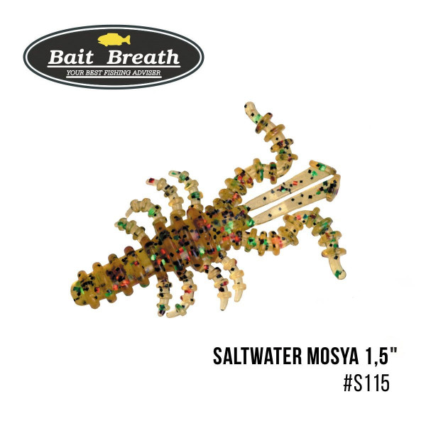 ".Приманка Bait Breath Saltwater Mosya 1,5" (14 шт.) (S115 　Pumpkin／green red seed)