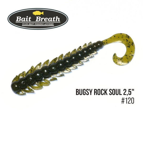 ".Приманка Bait Breath BUGSY 2,5" Rock Soul (12 шт.) (#120 Green Pumpkin/Seed)