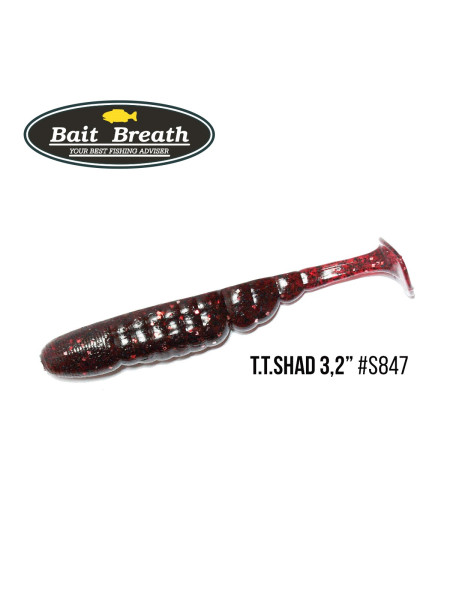 Приманка Bait Breath T.T.Shad 3,2" (7 шт) (S847 　Blood Red/Silver)