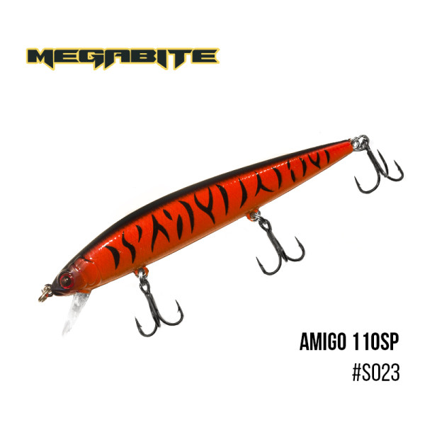 Воблер Megabite Amigo 110 SP (110 мм, 14,3 гр, 1,0 m) (S023)