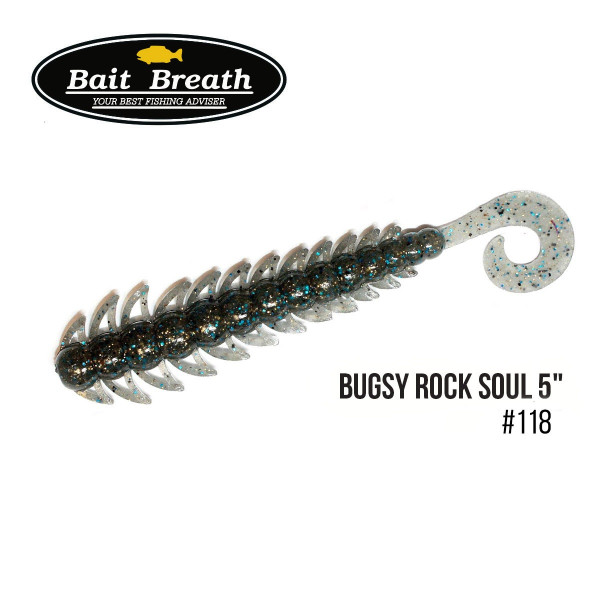 Приманка Bait Breath BUGSY 5" Rock Soul (8 шт.) (118 Smoke/Blue・Gold・Seed)