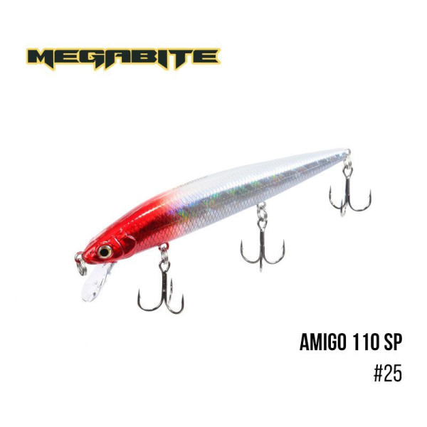 ".Воблер Megabite Amigo 110 SP (110 мм, 14,3 гр, 1,0 m) (25)