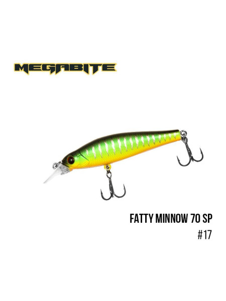 ".Воблер Megabite Fatty Minnow 70 SP (70 мм, 10 гр, 1,4 m) (17)