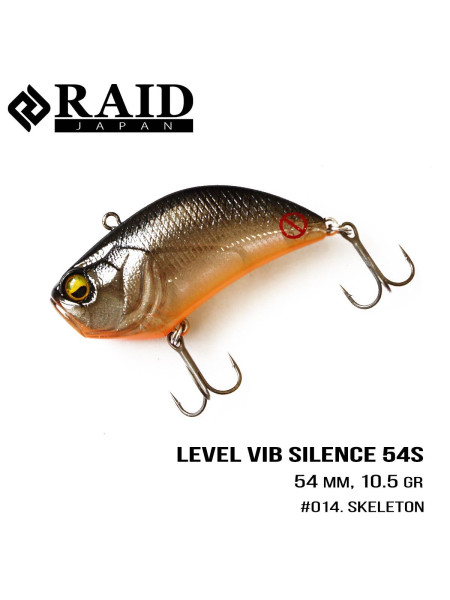 Воблер Raid Level Vib Silence (54mm, 10.5g) (014 Skeleton)