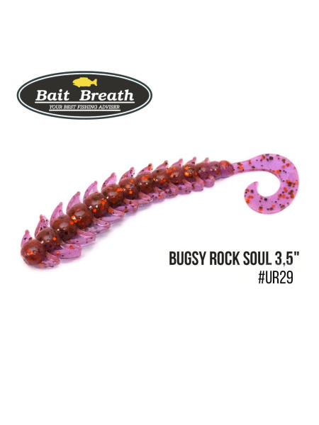 ".Приманка Bait Breath BUGSY 3,5" Rock Soul (10 шт.) (Ur29 Chameleon／Red・seed)