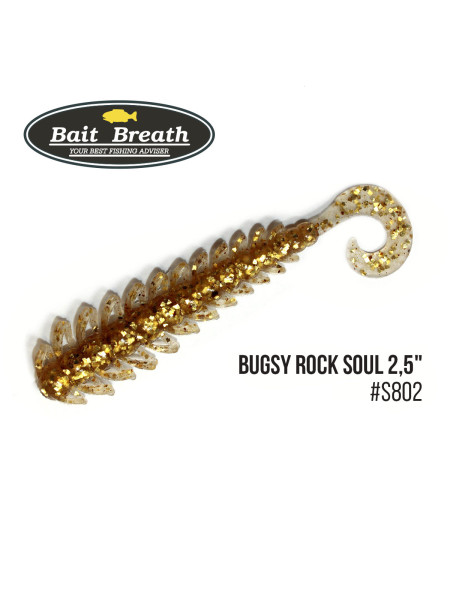 Приманка Bait Breath BUGSY 2,5" Rock Soul (12 шт.) (S802 Clear／Gold)