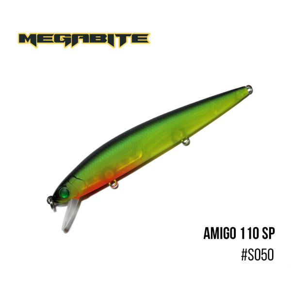 Воблер Megabite Amigo 110 SP (110 мм, 14,3 гр, 1,0 m) (S050)