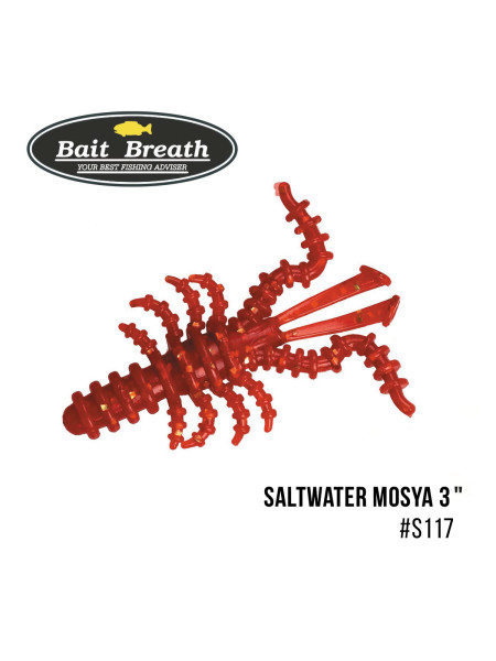 Приманка Bait Breath Saltwater Mosya 3" (6 шт.) (S117 Red／Gold)