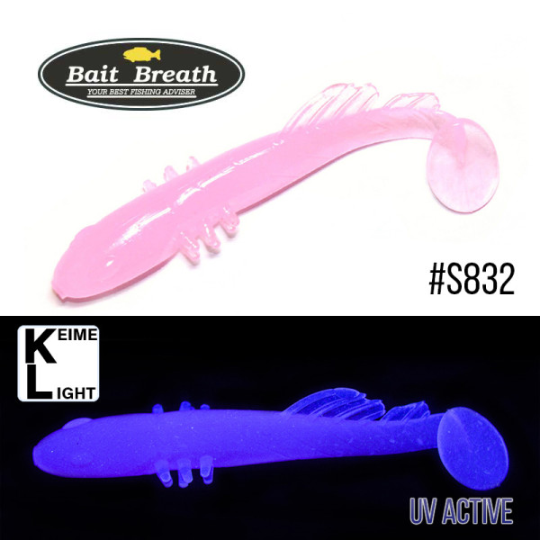 Приманка Bait Breath BeTanCo Shad Tail Slim 3" (8 шт.) (S832 Grow Pink ／Keime light)