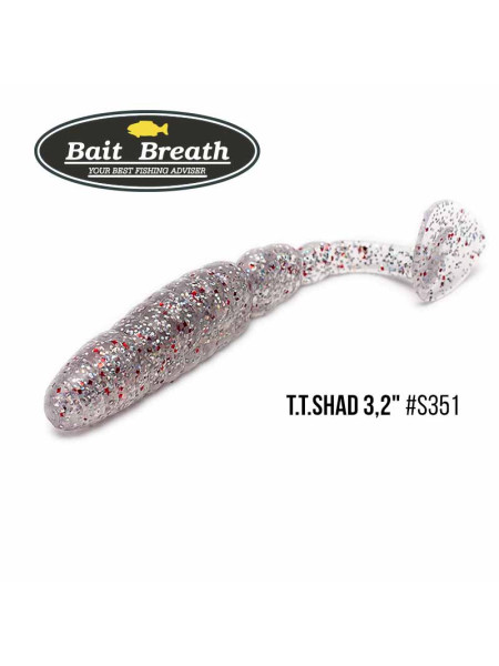 Приманка Bait Breath T.T.Shad 3,2" (7 шт) (S351 UV Ｈologram Clear／Red)