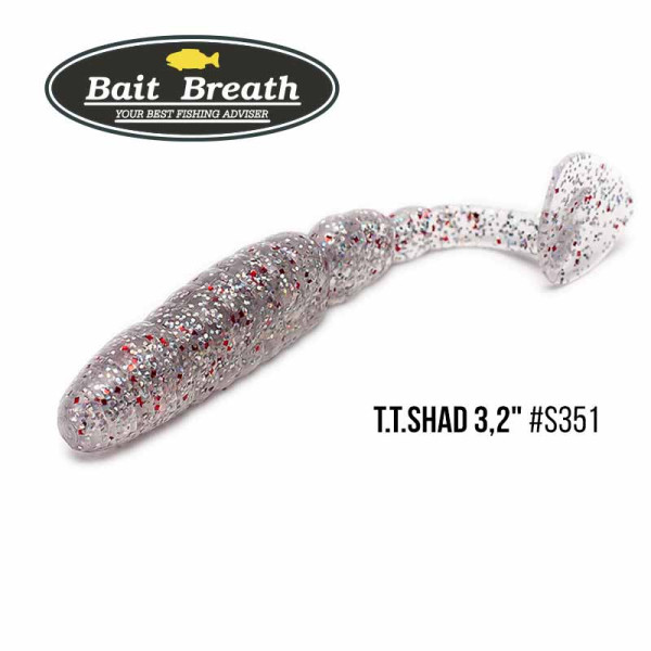 Приманка Bait Breath T.T.Shad 3,2" (7 шт) (S351 UV Ｈologram Clear／Red)