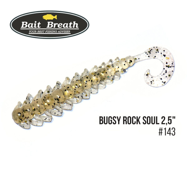 ".Приманка Bait Breath BUGSY 2,5" Rock Soul (12 шт.) (#143 Clear/Black/Gold Flake)