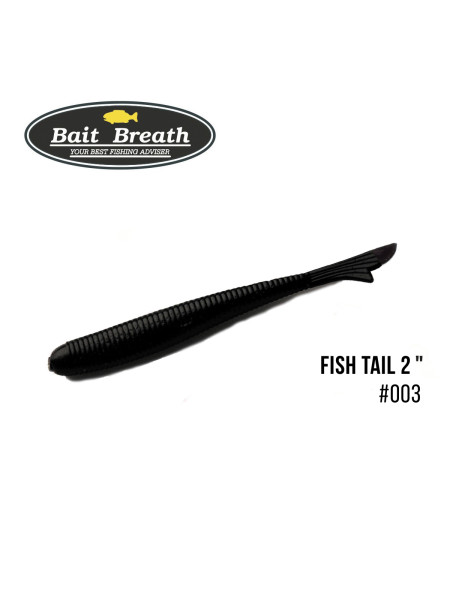 Приманка Bait Breath U30 Fish Tail 2" (10шт.) (003 Solid Black)