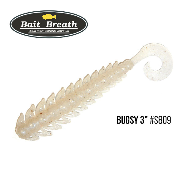 Приманка Bait Breath BUGSY 3" Rock Soul (11 шт.) (S809 Pearl White / Hologram)