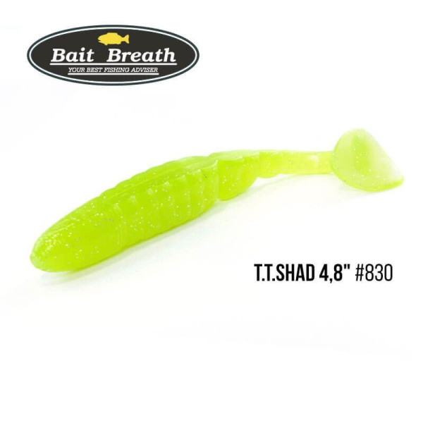 ".Приманка Bait Breath T.T.Shad 4,8" (5 шт) (S830 Yellow Chart /Silver)