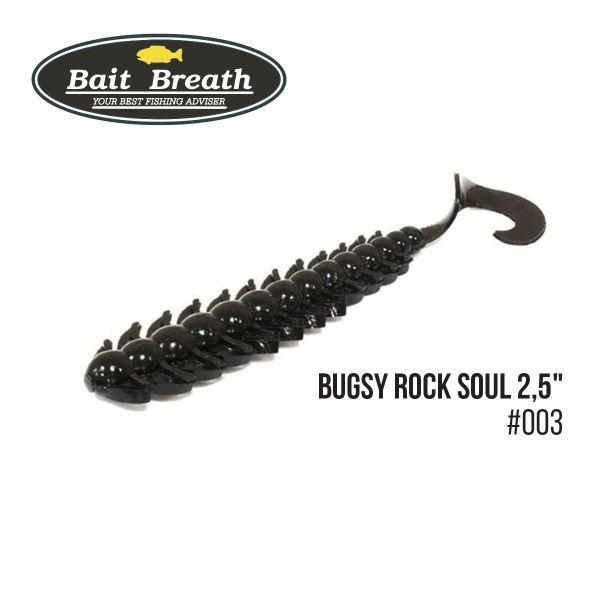 ".Приманка Bait Breath BUGSY 2,5" Rock Soul (12 шт.) (003 Solid Black)