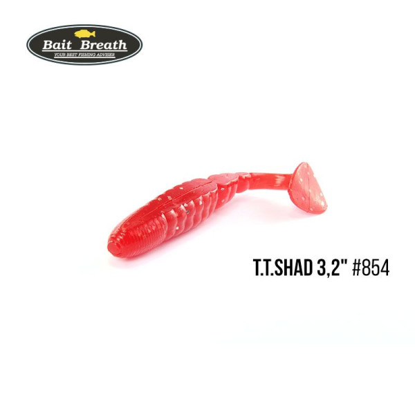 Приманка Bait Breath T.T.Shad 3,2" (7 шт) (S854 Clear red ／Silver)
