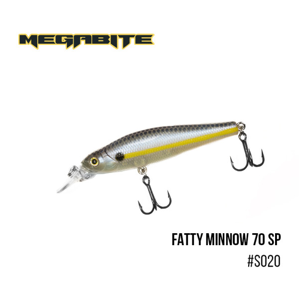 Воблер Megabite Fatty Minnow 70 SP (70 мм, 10 гр, 1,4 m) (S020)