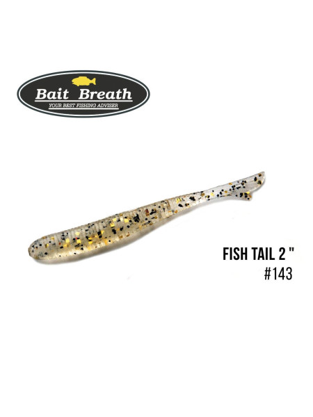 ".Приманка Bait Breath U30 Fish Tail 2" (10шт.) (143 Clear/Black・Gold Flake)