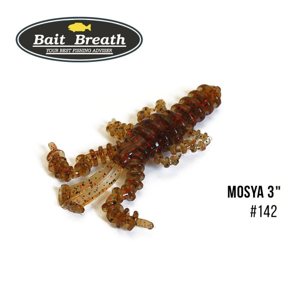 ".Приманка Bait Breath U30 Mosya 3" (6шт.) (142 Green Pumpkin/Black・Red Flake)