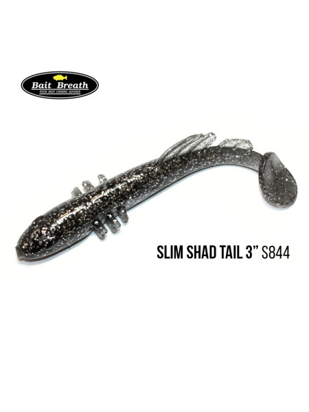 Приманка Bait Breath BeTanCo Shad Tail Slim 3" (8 шт.) (S844 KATAKUCHI (smoke Silver))