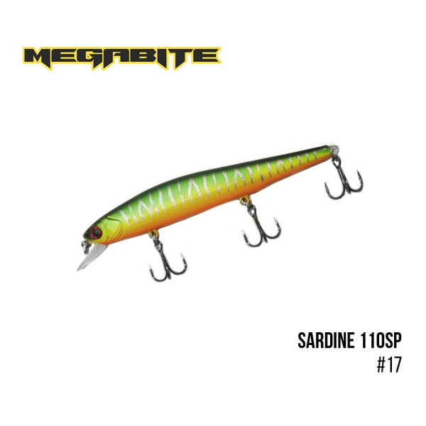 ".Воблер Megabite Sardine 110SP (110 mm, 13.7 g, 1.2 m) (17)