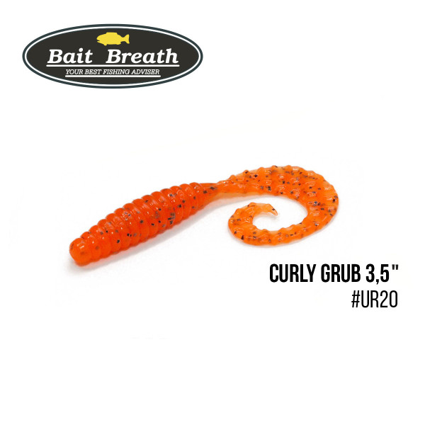 Приманка Bait Breath Curly Grub 3,5" (10шт) (Ur20 orange/seed)