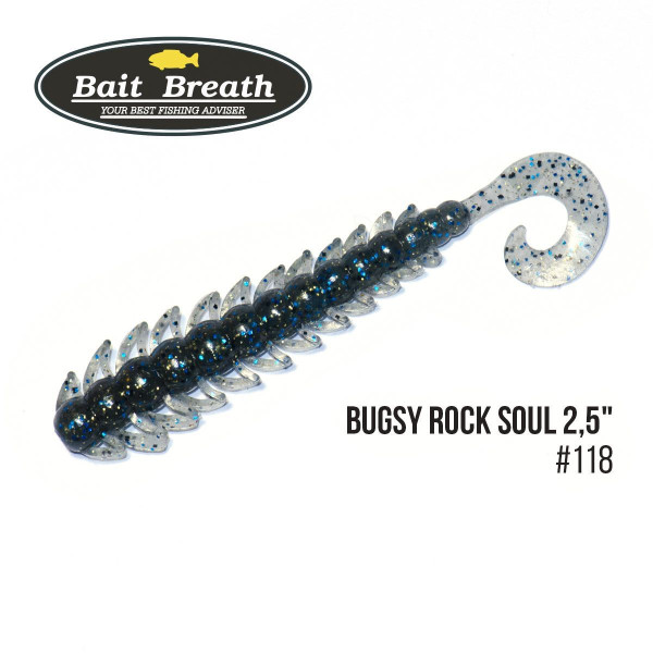 ".Приманка Bait Breath BUGSY 2,5" Rock Soul (12 шт.) (118 Smoke/Blue・Gold・Seed)