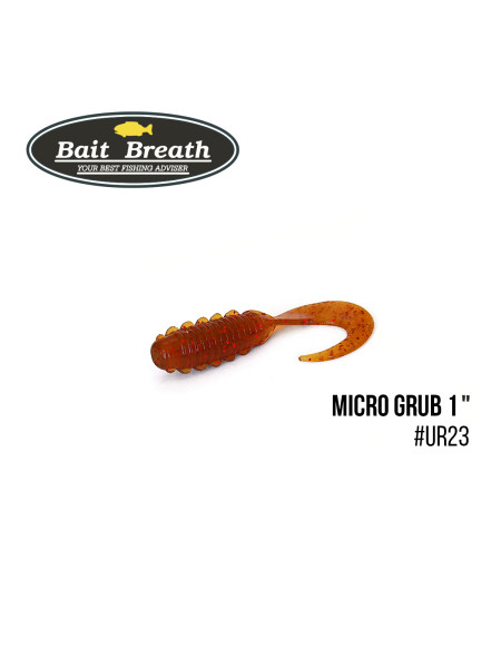 Приманка Bait Breath Micro Grub 1" (15шт.) (Ur23 Pumpkin/red)