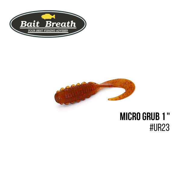 Приманка Bait Breath Micro Grub 1" (15шт.) (Ur23 Pumpkin/red)