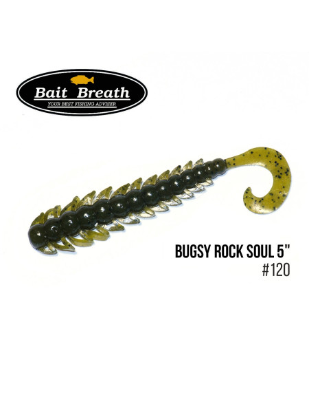 Приманка Bait Breath BUGSY 5" Rock Soul (8 шт.) (120 Green Pumpkin/Seed)