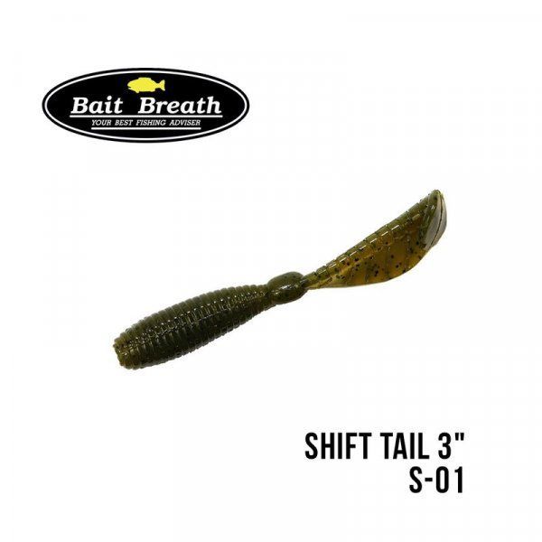 ".Приманка Bait Breath Shift Tail 3" (8шт.) (Ur29 Chameleon／Red・seed)