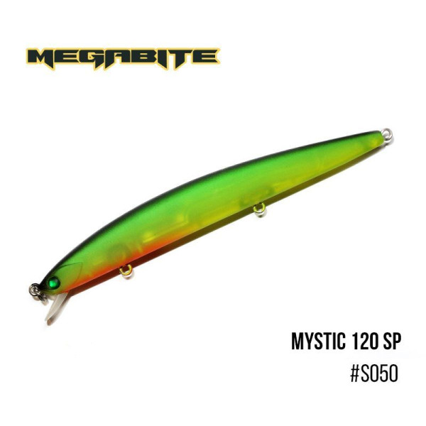 ".Воблер Megabite Mystic 120 SP (120 мм, 14,8 гр, 0,5 m) (S050)