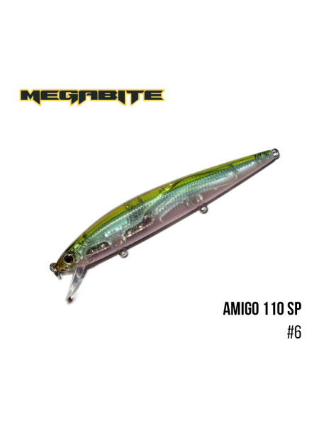 Воблер Megabite Amigo 110 SP (110 мм, 14,3 гр, 1,0 m) (6)