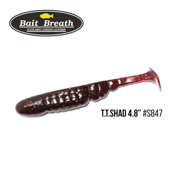 ".Приманка Bait Breath T.T.Shad 4,8" (5 шт) (S847 Blood Red/Silver)