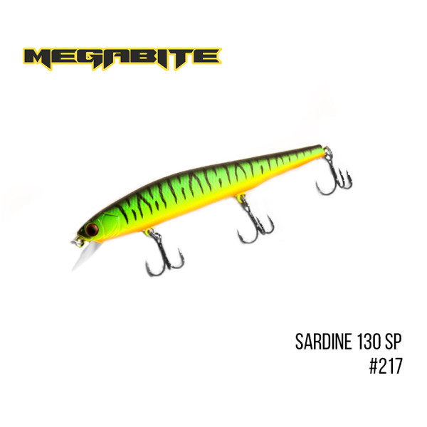 Воблер Megabite Sardine 130SP (130 mm, 19.7 g, 1.8 m) (217)