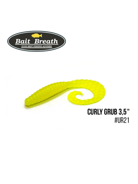 Приманка Bait Breath Curly Grub 3,5" (10шт) (Ur21 yellow)