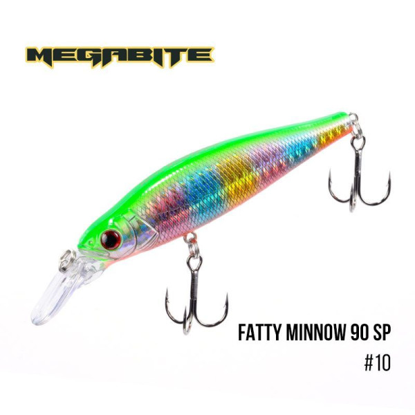 ".Воблер Megabite Fatty Minnow 90 SP (90 мм, 15,8 гр, 1,3 m) (10)