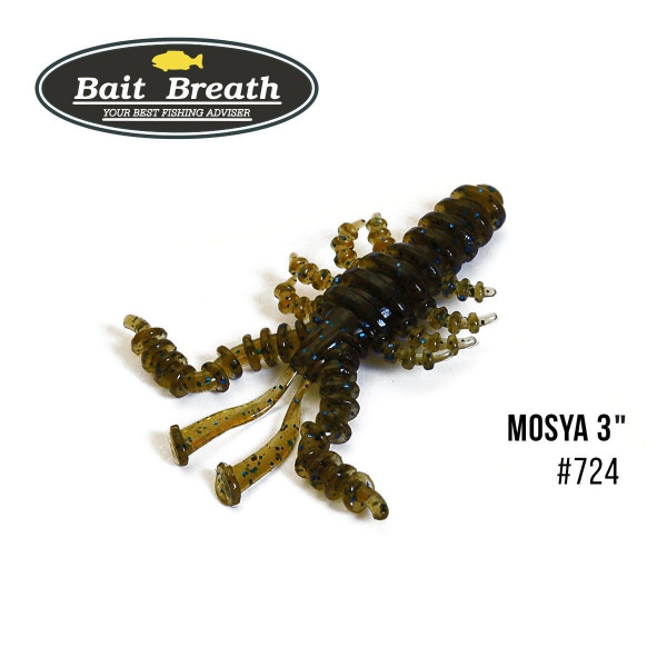 ".Приманка Bait Breath U30 Mosya 3" (6шт.) (724 Green Pumpkin/Blue)