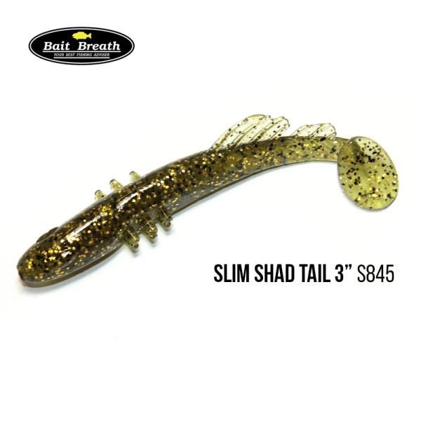 Приманка Bait Breath BeTanCo Shad Tail Slim 3" (8 шт.) (S845 Gold melon)