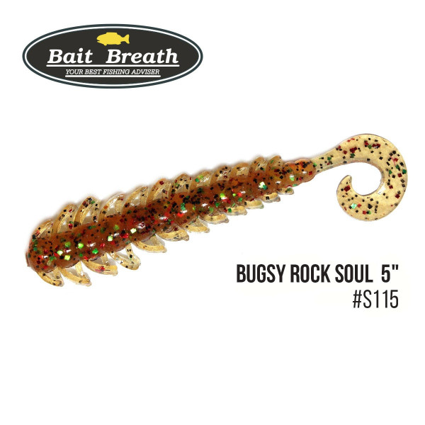 Приманка Bait Breath BUGSY 5" Rock Soul (8 шт.) (S115 Pumpkin／green・red・seed)
