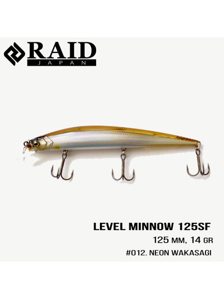 ".Воблер Raid Level Minnow (125mm, 14g) (012 Neon Wakasagi)