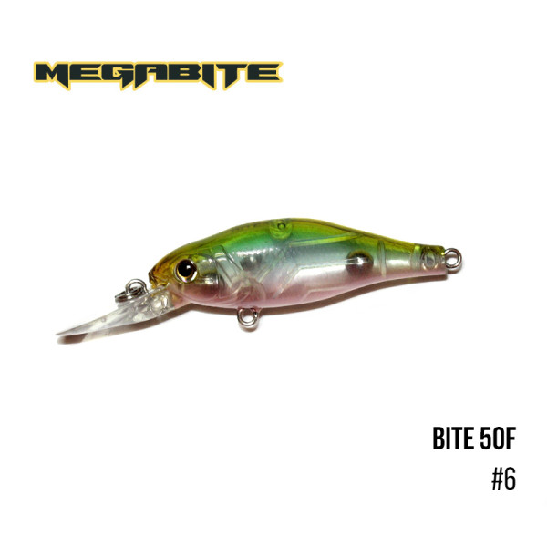 Воблер Megabite Bite 50 F (50 мм, 4,3 гр, 1,5 m) (6)