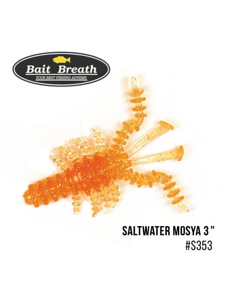 Приманка Bait Breath Saltwater Mosya 3" (6 шт.) (S353 UV Ｈologram Clear orange)