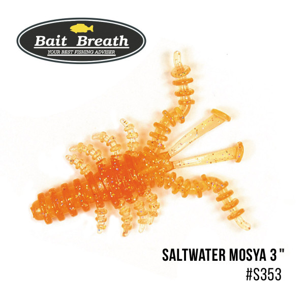 Приманка Bait Breath Saltwater Mosya 3" (6 шт.) (S353 UV Ｈologram Clear orange)