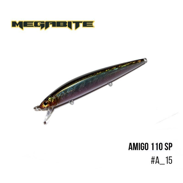 ".Воблер Megabite Amigo 110 SP (110 мм, 14,3 гр, 1,0 m) (A_15)